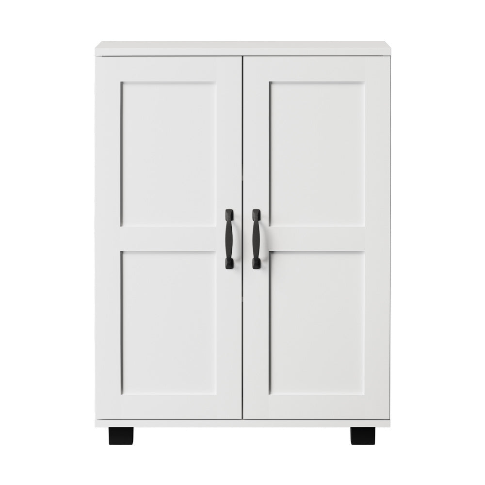 Storage Cabinet Buffet Sideboard 2 Door Black/Natural/White