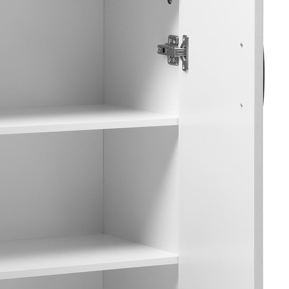 Sleek and Stylish: Versatile Sideboard Cupboard for Bathroom Storage-Natural beige\White