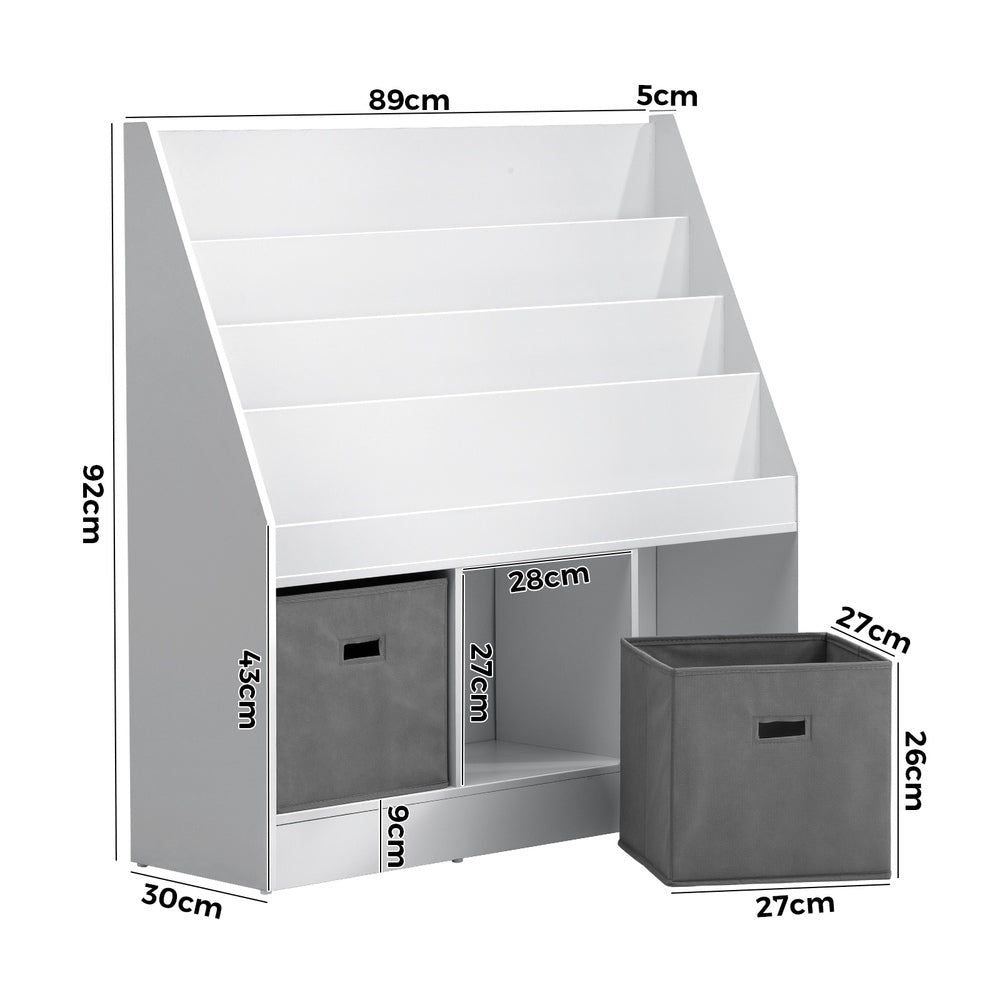 Kids Bookshelf Toy Box Organiser Display Shelf