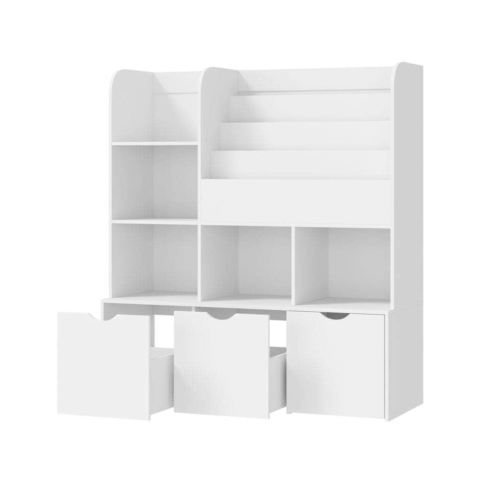 Kids Bookcase Toy Organiser Cabinet With Chest