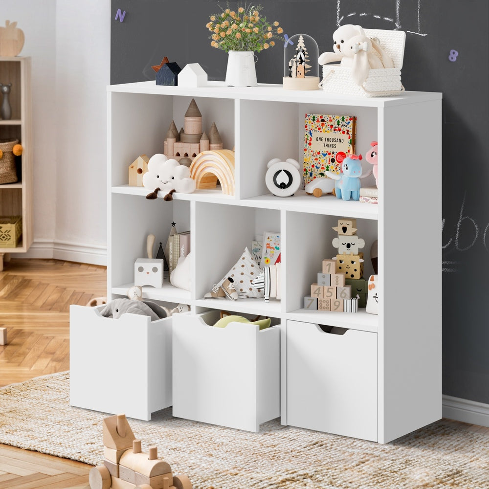 Kids Storage Organiser Cabinet With Removable Box Natural