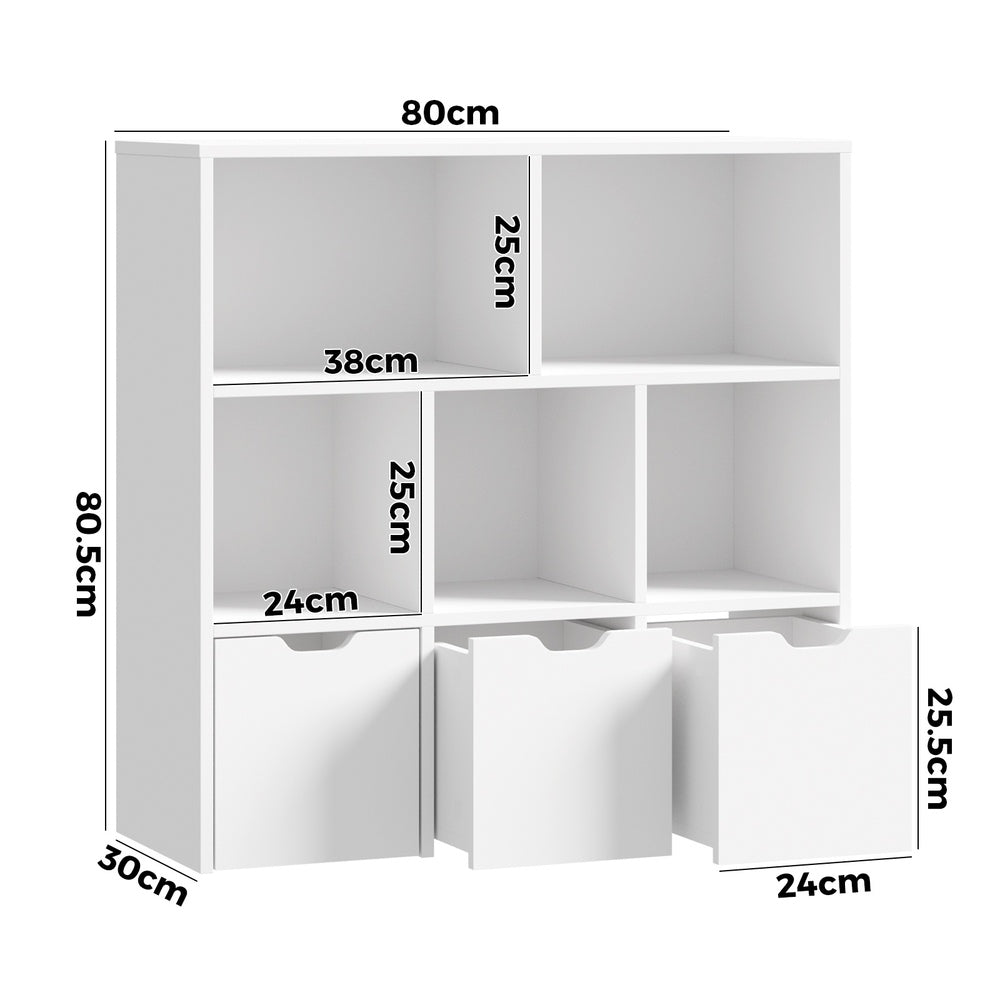 Kids Storage Organiser Cabinet With Removable Box White