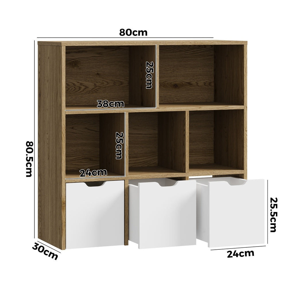 Kids Storage Organiser Cabinet With Removable Box White