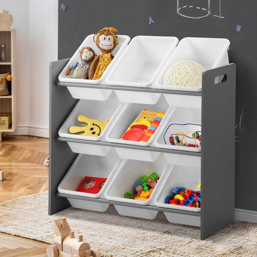 Kids Storage 9 Bins Display Shelf Storage Rack