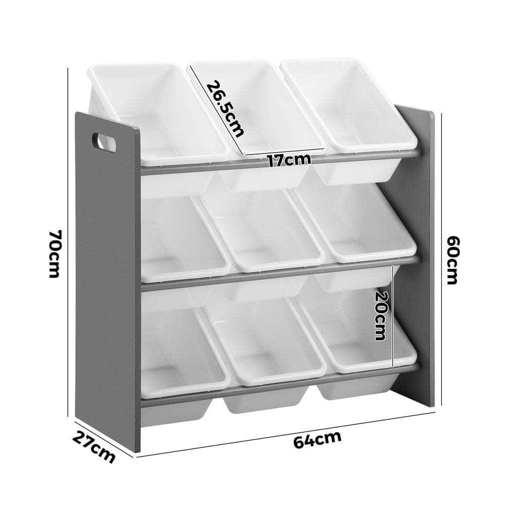 Kids Storage 9 Bins Display Shelf Storage Rack