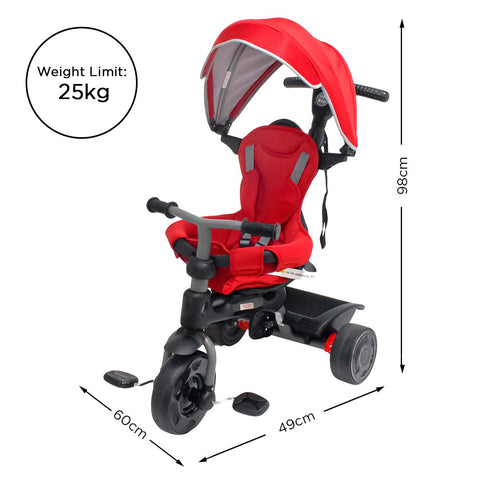 Explorer 3-Stage Kids Trike with Canopy - Red