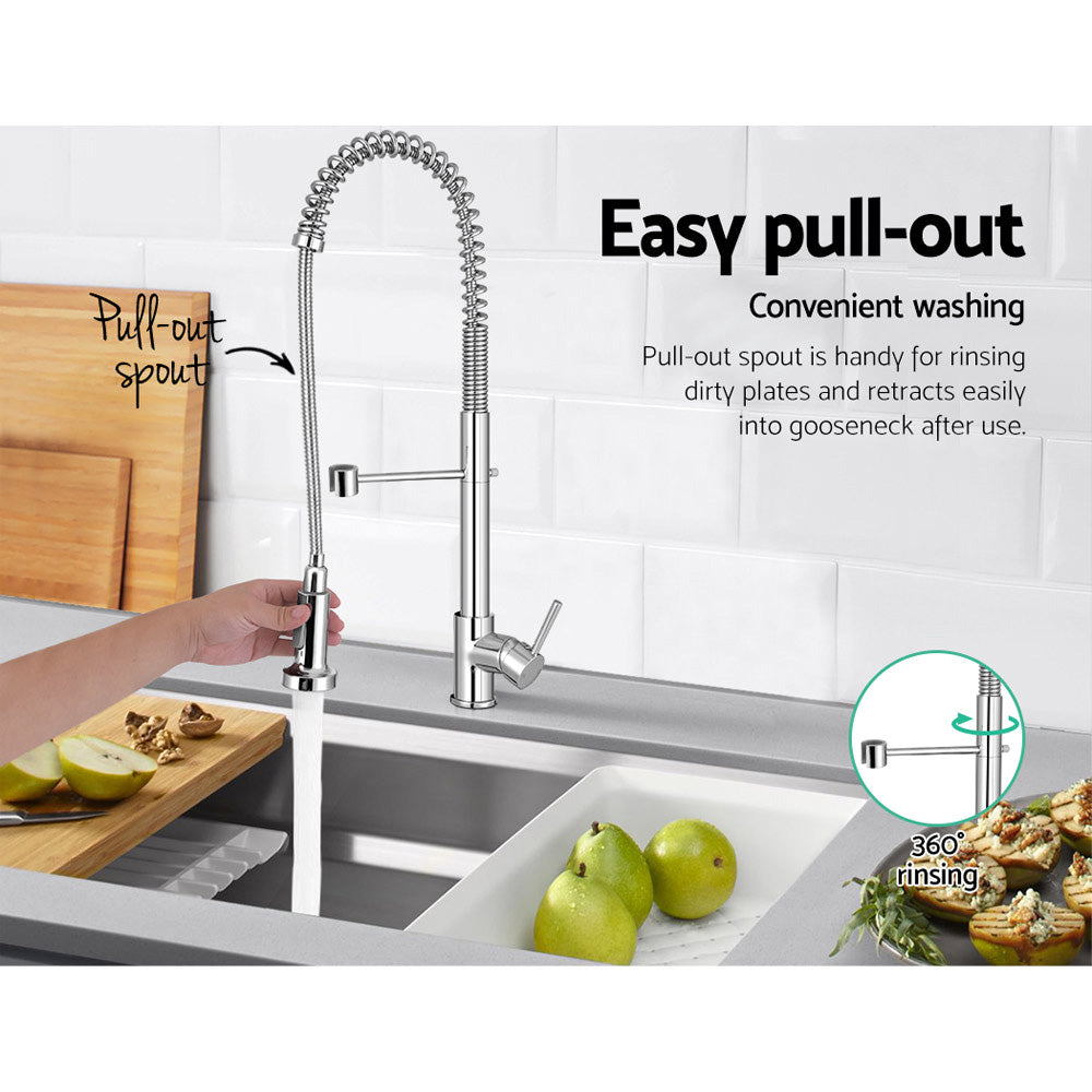 Kitchen Mixer Tap Pull Down 2 Modes Sink Faucet Basin Laundry Chrome