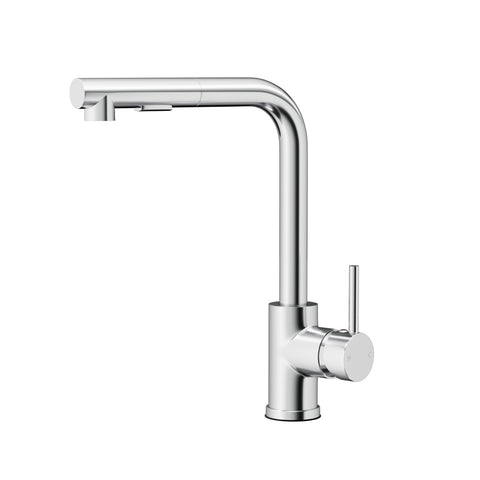 Pull Out Kitchen Mixer Tap - Swivel Rectangle Chrome