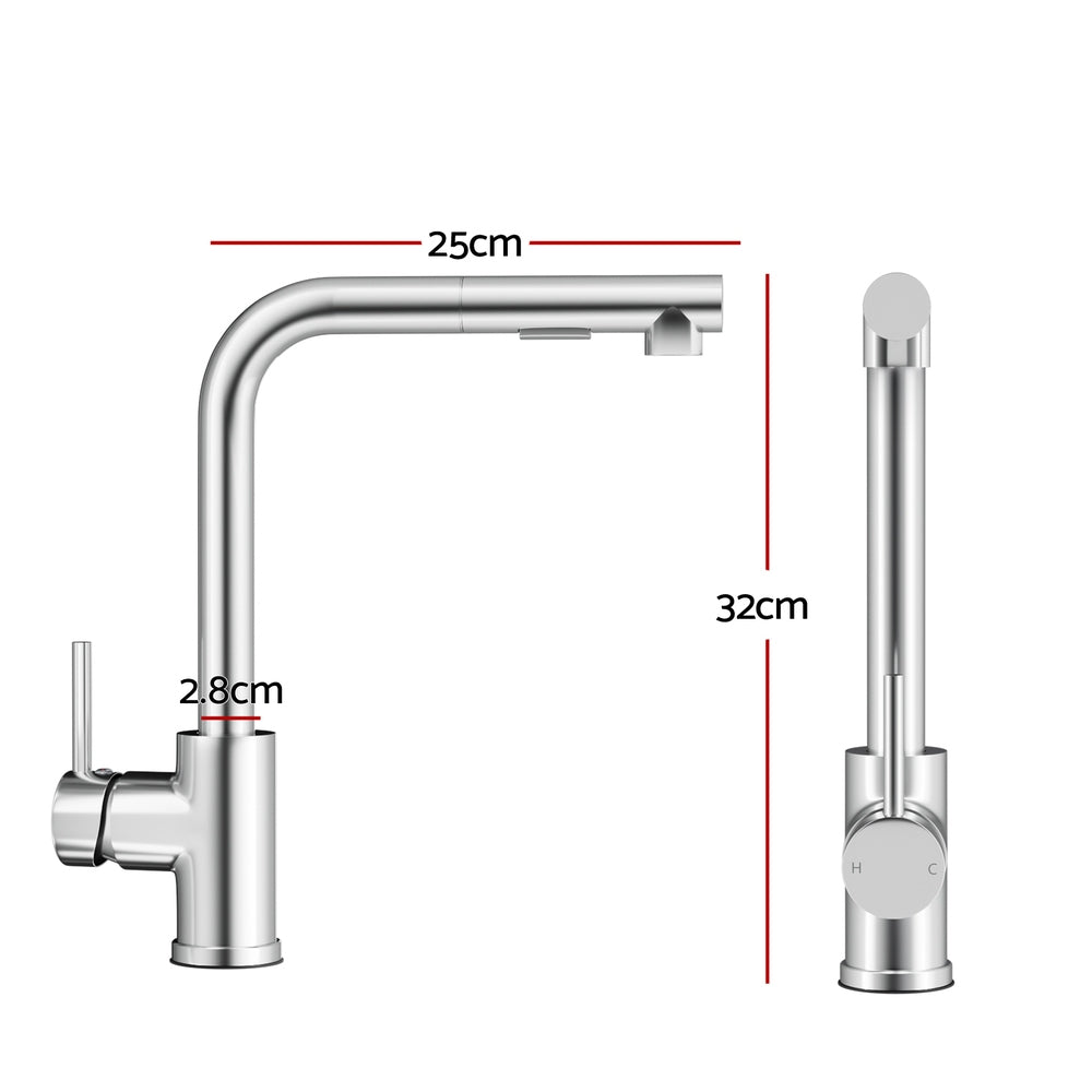 Pull Out Kitchen Mixer Tap - Swivel Rectangle/Round