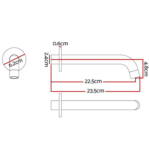 Wall Bath Mixer Tap Round Spout Shower Bathtub Chrome