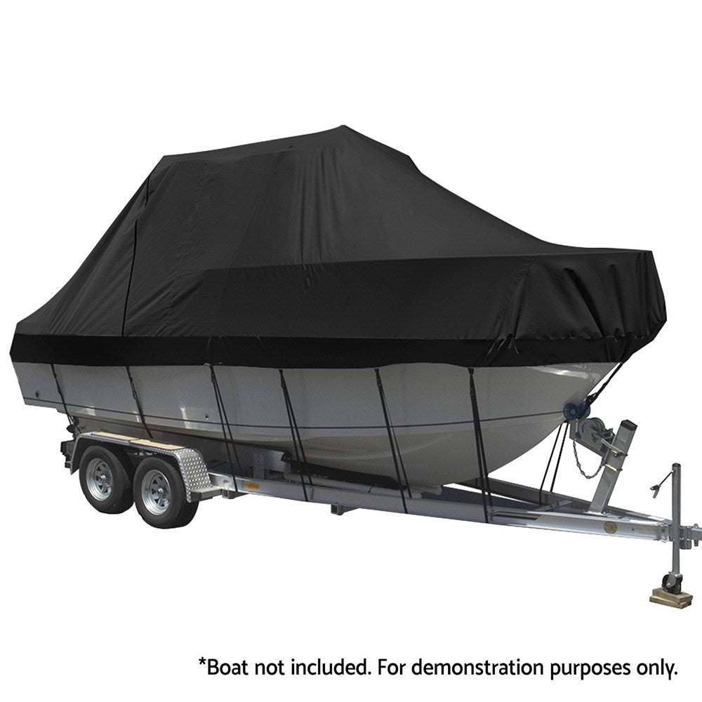 Boat Cover 19-21Ft Trailerable Jumbo Marine Grade Heavy Duty Black