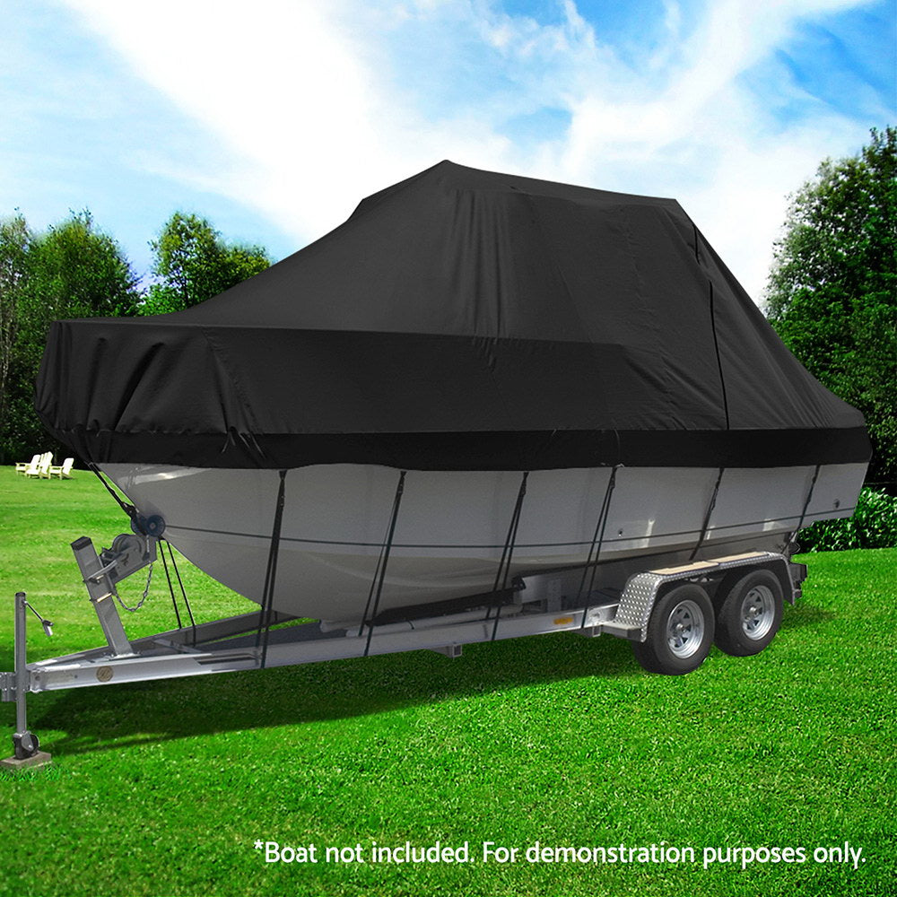 Boat Cover 19-21Ft Trailerable Jumbo Marine Grade Heavy Duty Black