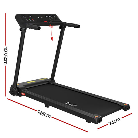 Sleek Foldable Electric Treadmill - 450MM Black