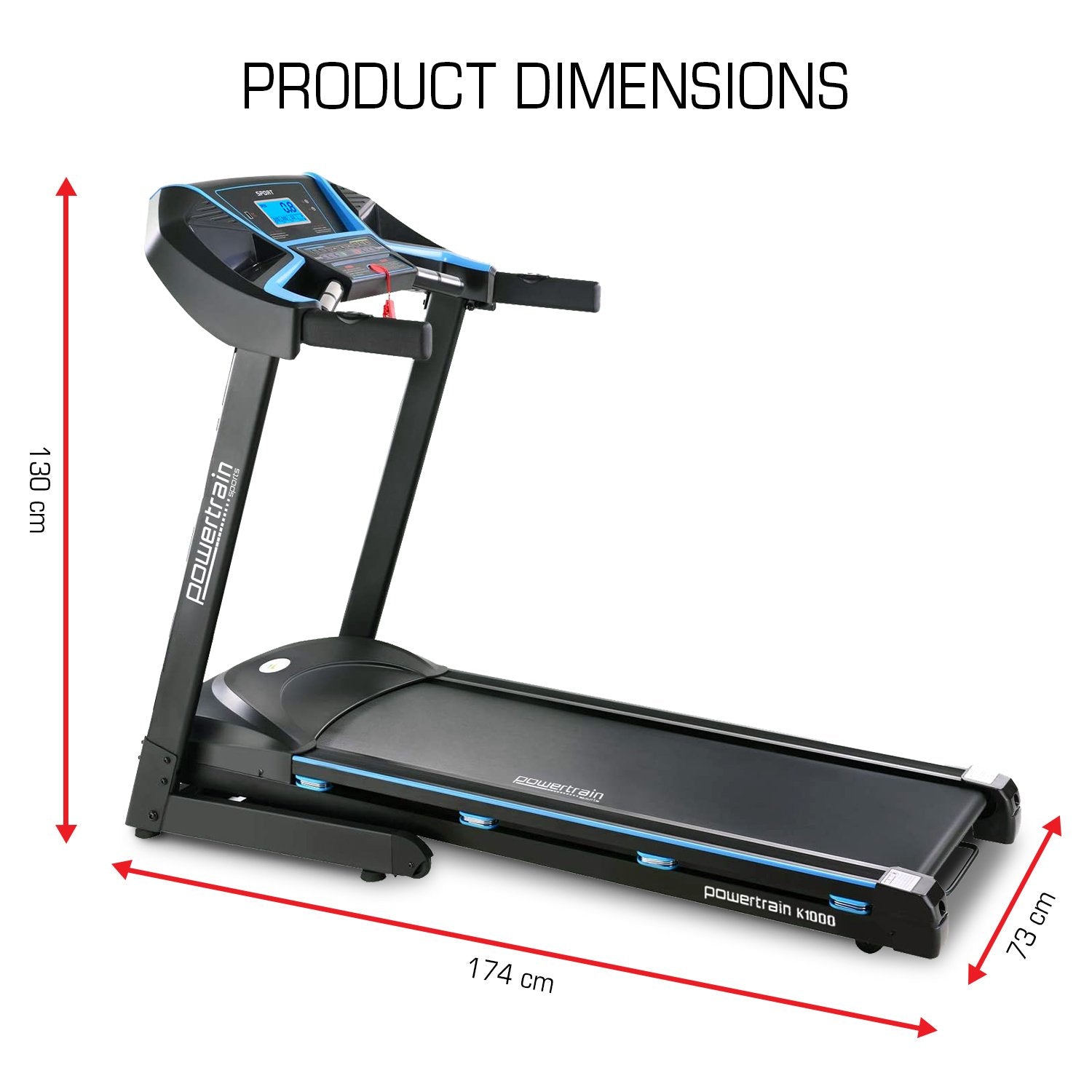 K1000 Foldable Treadmill with Incline for Home Gym Cardio