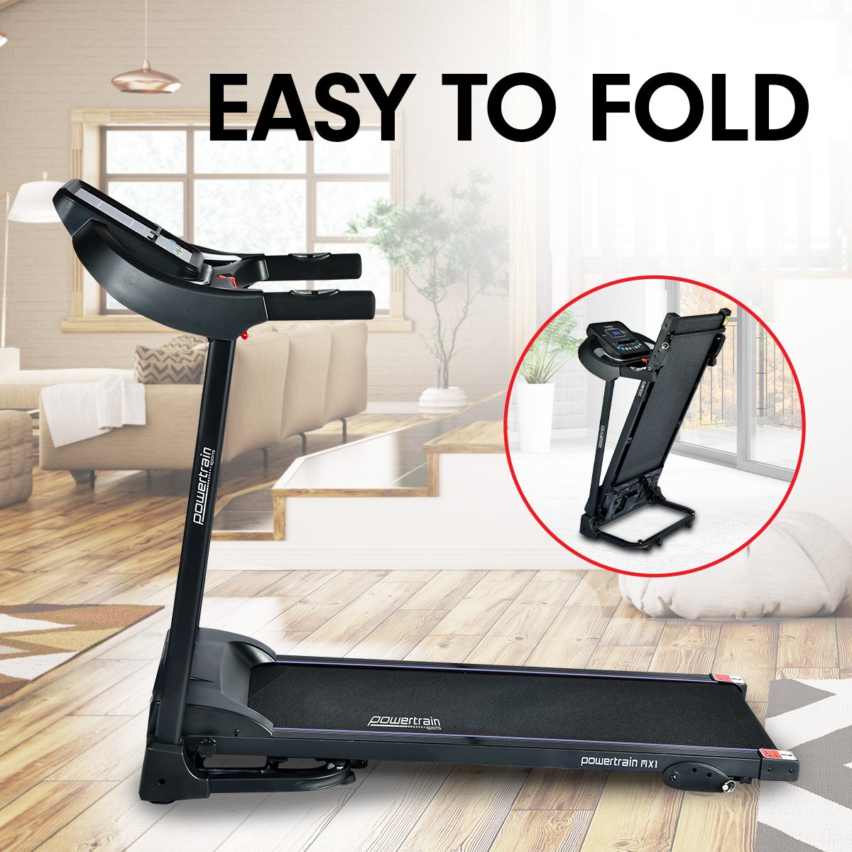 MX1 Foldable Home Treadmill for Cardio Jogging Fitness