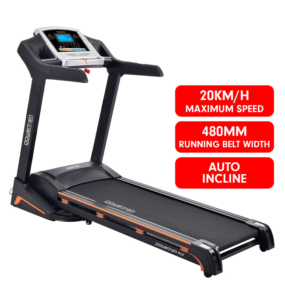 MX2 Foldable Home Treadmill Auto Incline Cardio Running