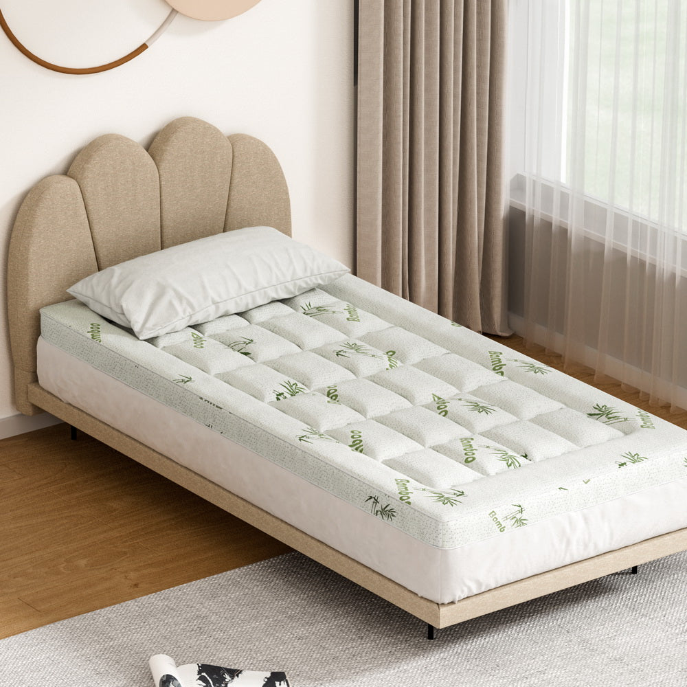 Mattress Topper Pillowtop Bamboo 7.5cm Double King Single Queen