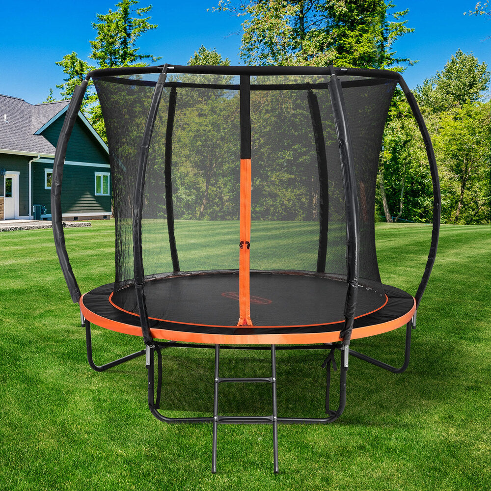 8FT Kids Trampoline Round Encosure Safety Net with Ladder