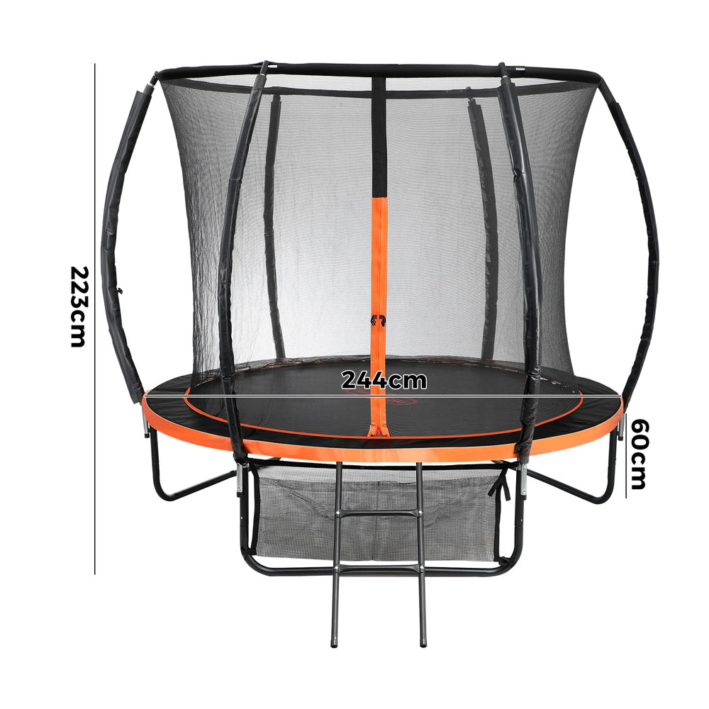 8FT Kids Trampoline Round Encosure Safety Net with Ladder