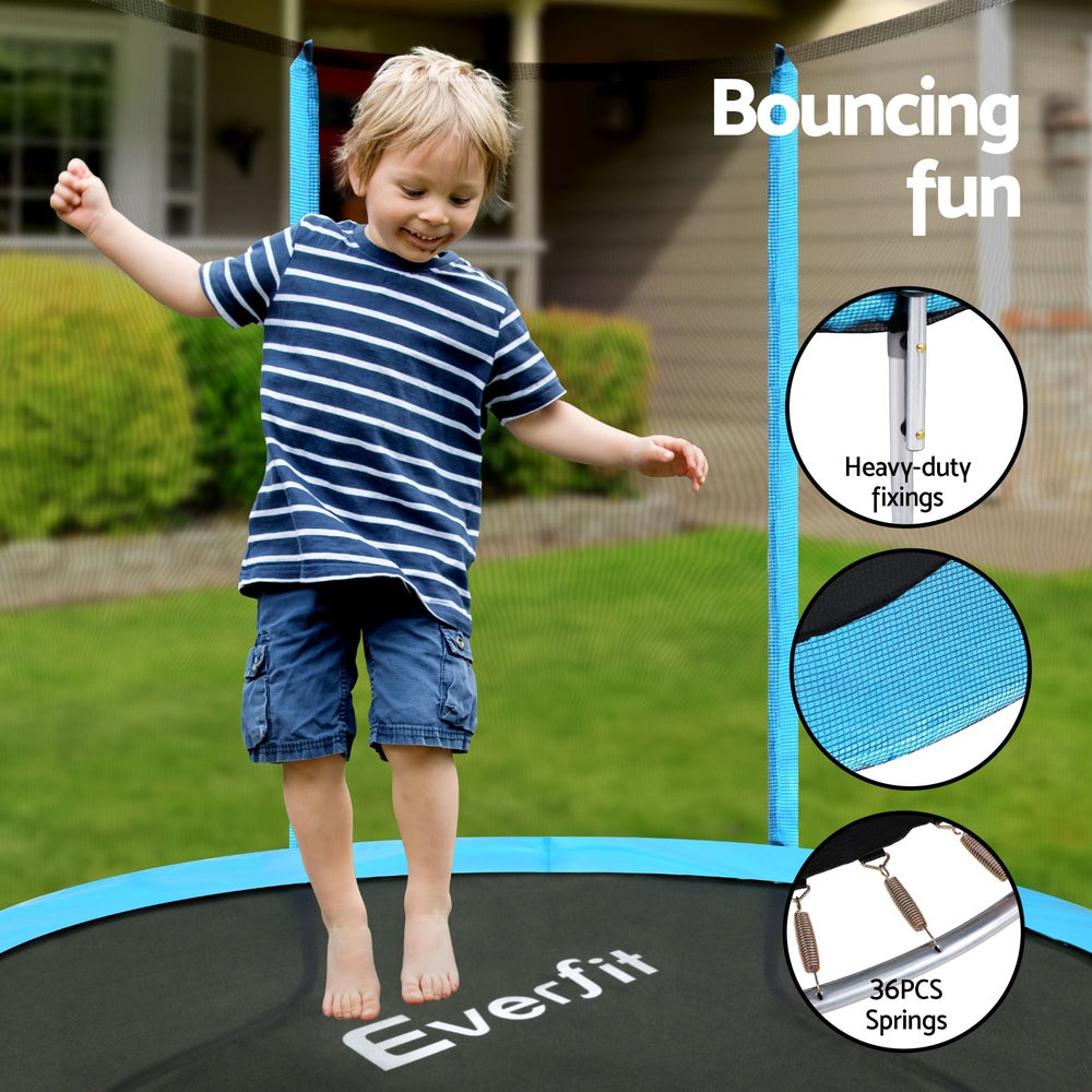 Trampoline 6FT Kids Trampolines Safety Net Pad Round Blue