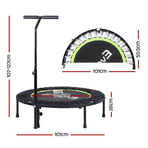 40-Inch Foldable Trampoline with Handrail - Home Gym