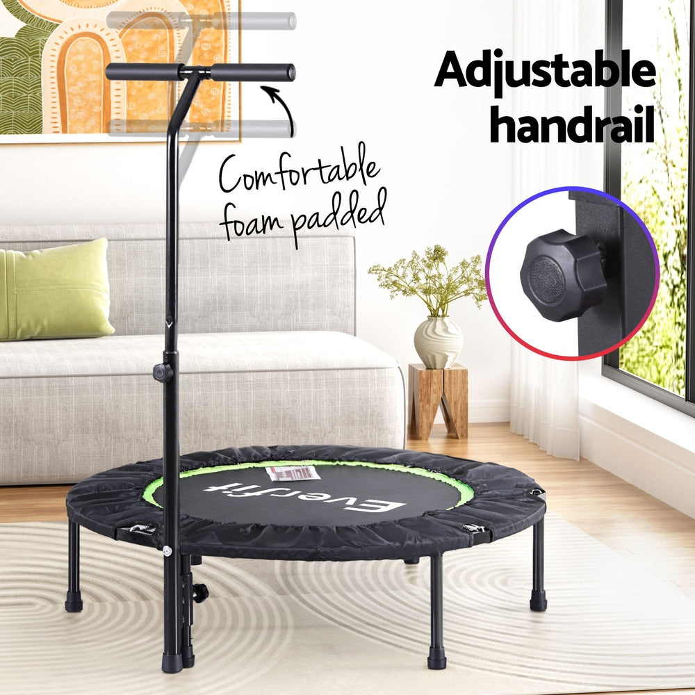 40-Inch Foldable Trampoline with Handrail - Home Gym