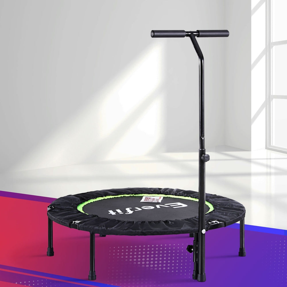 40-Inch Foldable Trampoline with Handrail - Home Gym