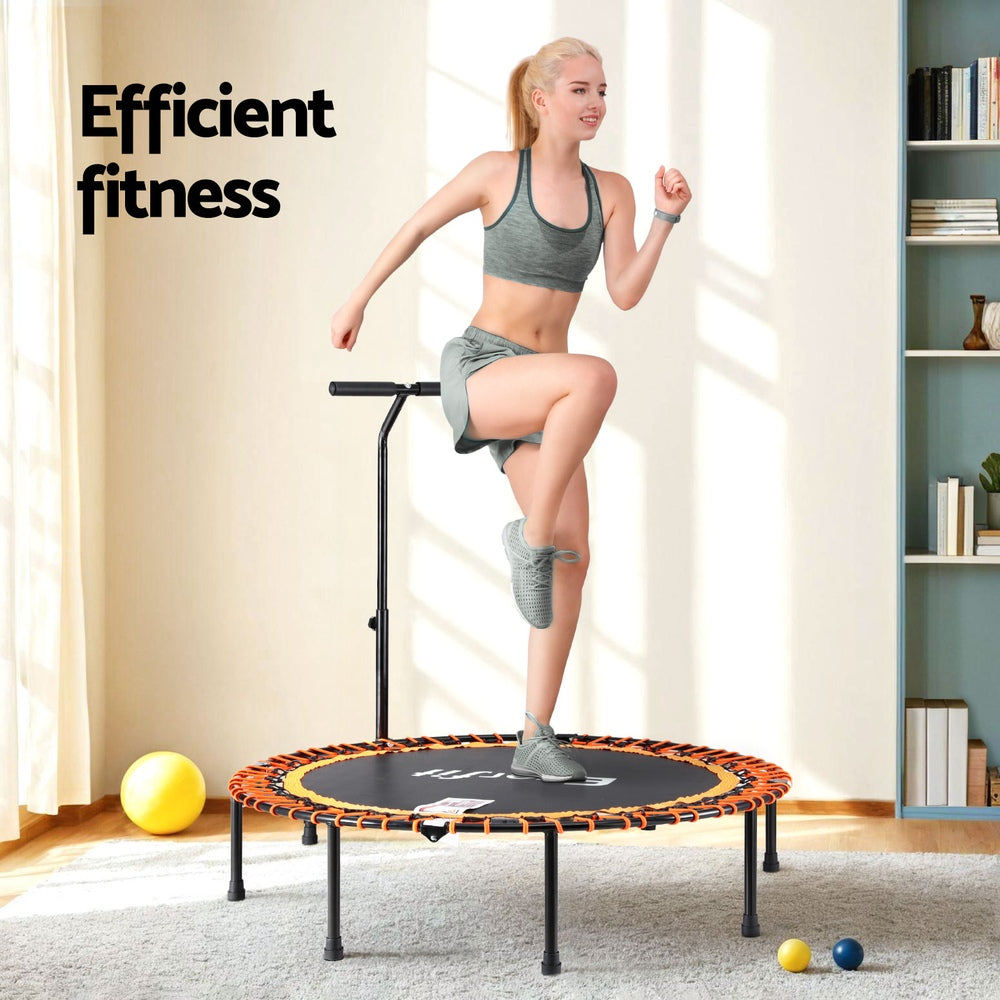 48-Inch Foldable Fitness Trampoline with Handrail