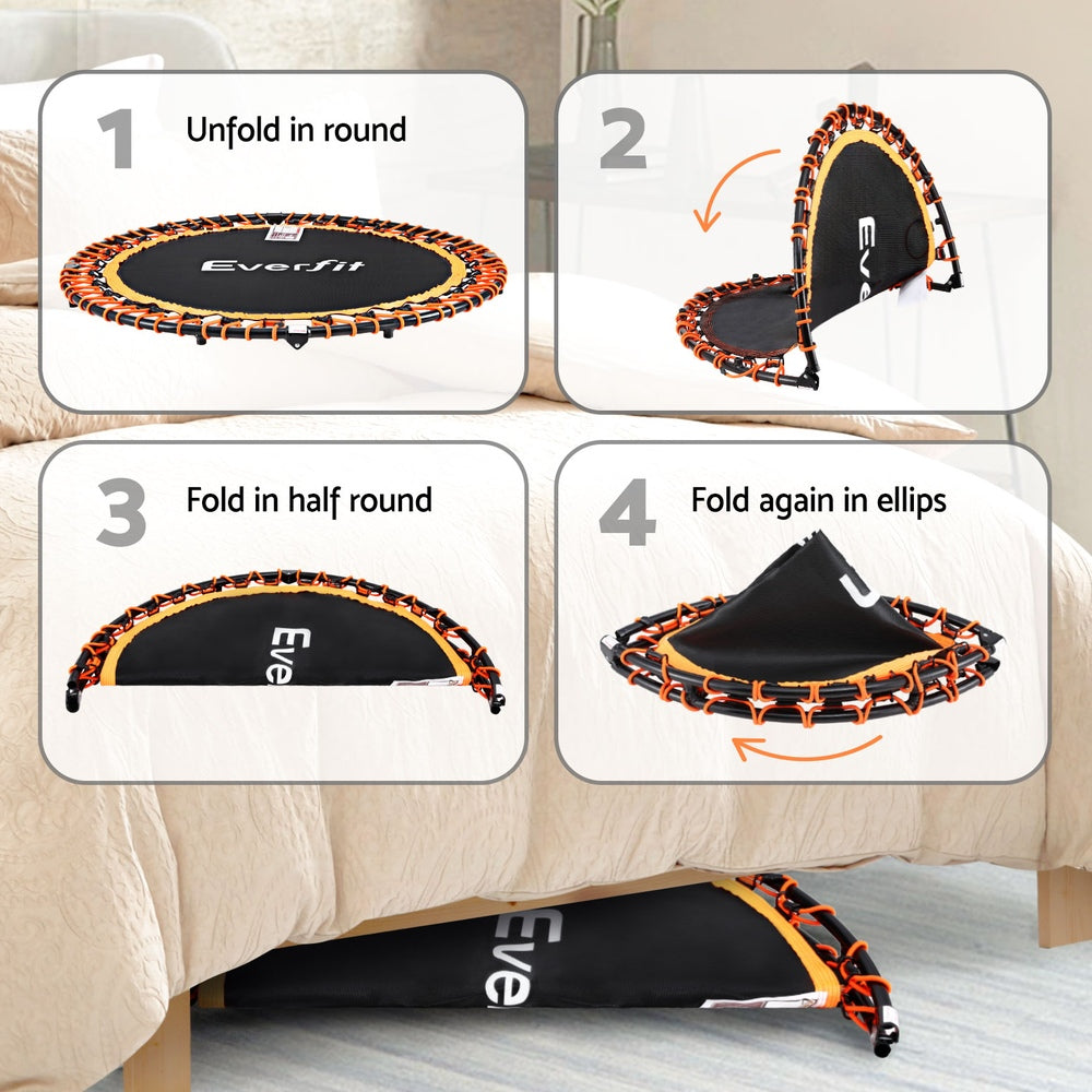 48-Inch Foldable Fitness Trampoline with Handrail