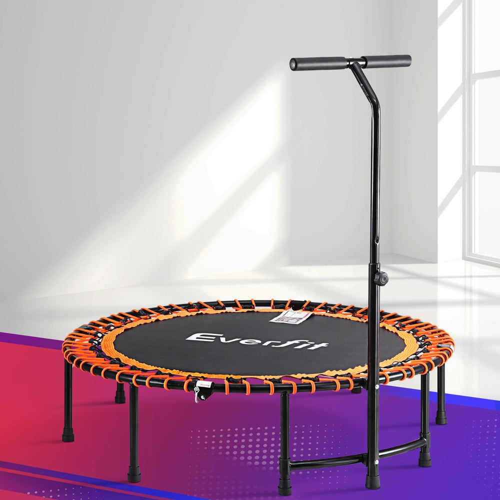 48-Inch Foldable Fitness Trampoline with Handrail