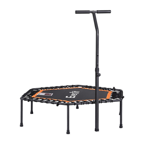 51-Inch Hexagon Trampoline with Adjustable Handrail