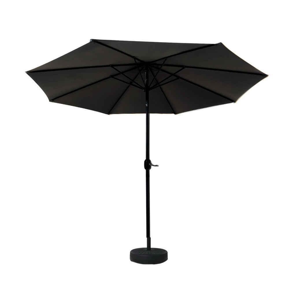 Outdoor Umbrella 2.7M Base Beach Pole Garden Tilt Sun Patio Uv Black