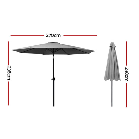 Durable Outdoor Umbrella - 2.7M UV Protection