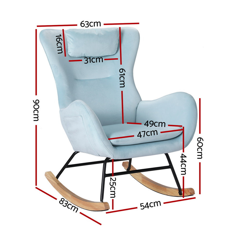 Modern Boucle Rocking Chair with Pillow - White