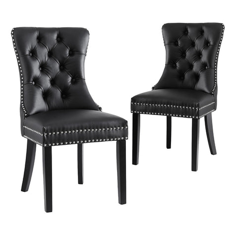 1 Set of 2 Dining Chairs Beige/Black/Grey Velvet