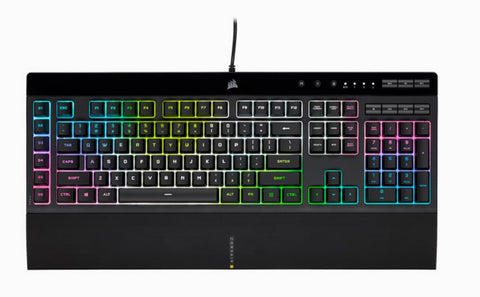 K55 Rgb Pro Xt, Ip42 Spill Resistant, Marco Controls, Rgb Effects. Media Control, Value Gaming Keyboard