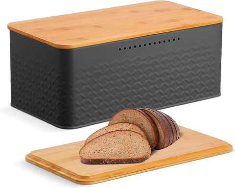 Chopping Board Bread Bin - Bamboo Lid