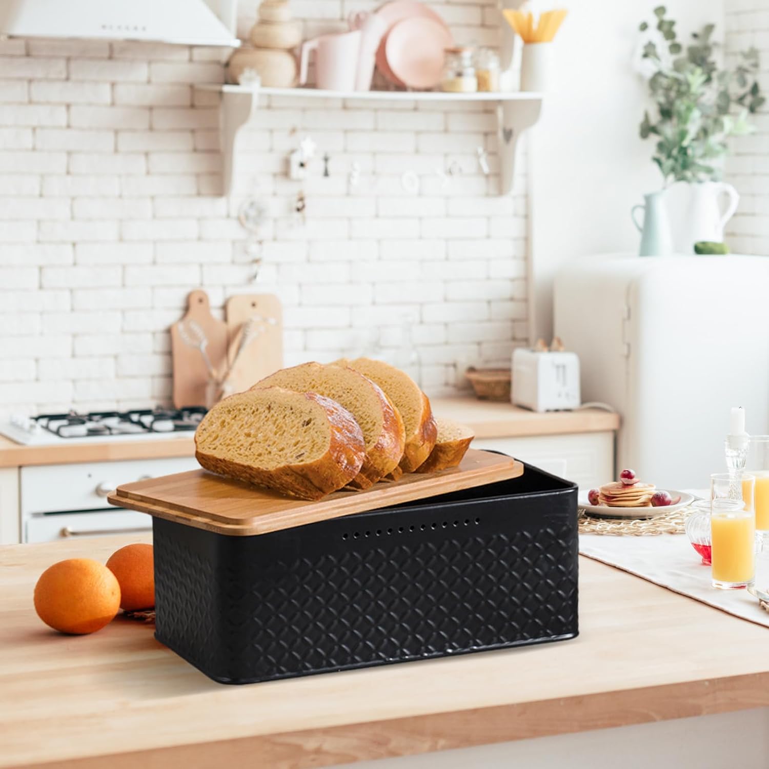 Chopping Board Bread Bin - Bamboo Lid