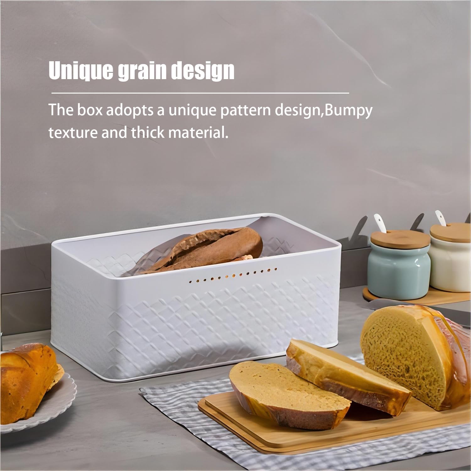 Bamboo Bread Bin with Lid - Kitchen Countertop