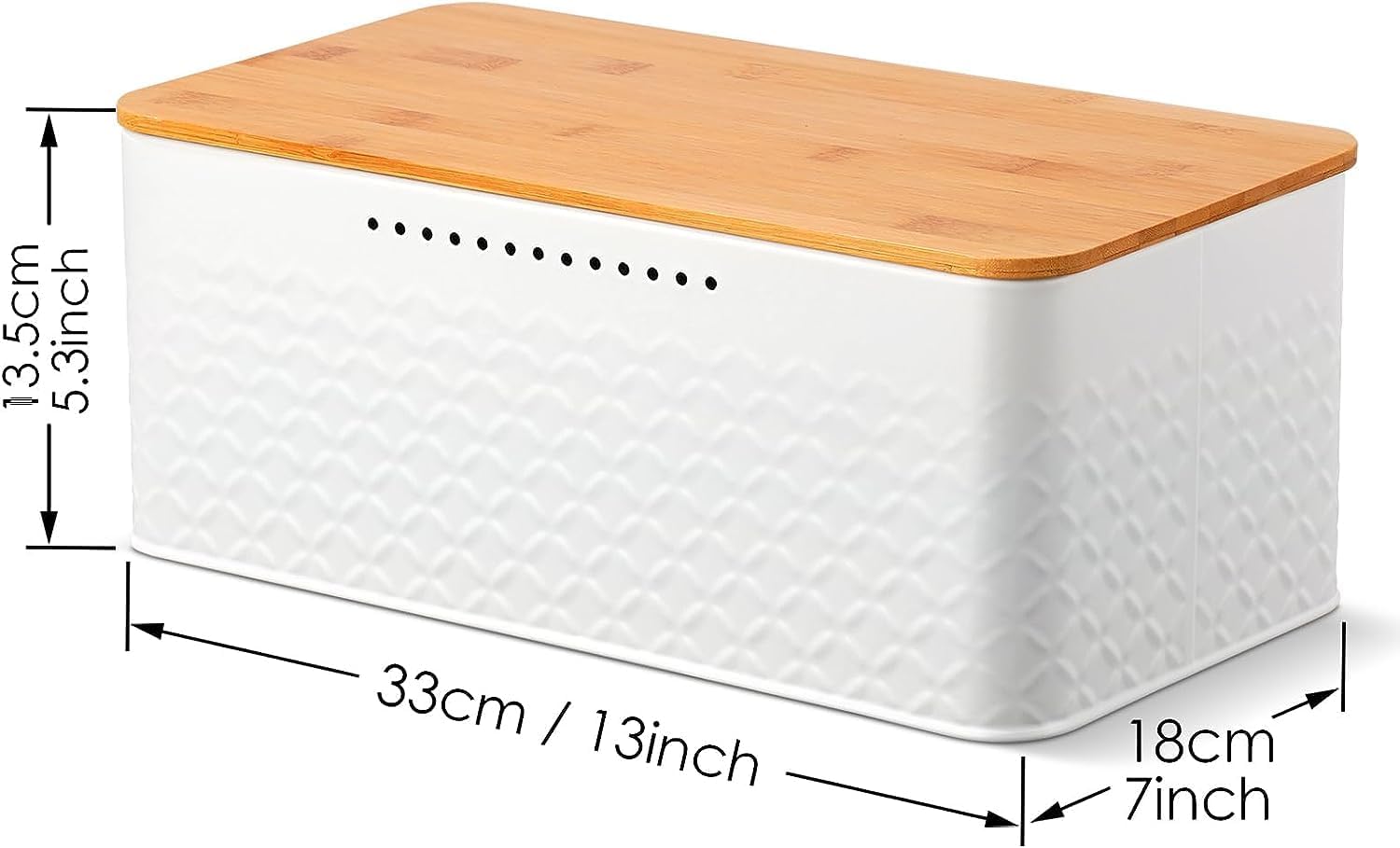 Bamboo Bread Bin with Lid - Kitchen Countertop