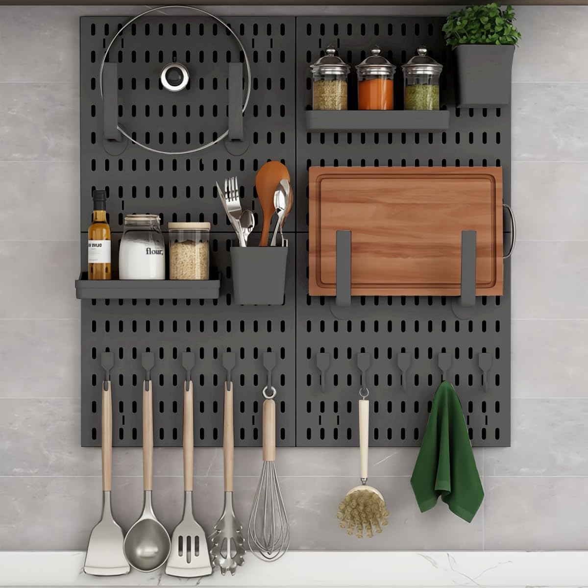 Modular Pegboard Kit with Accessories - Wall Organizer Solution