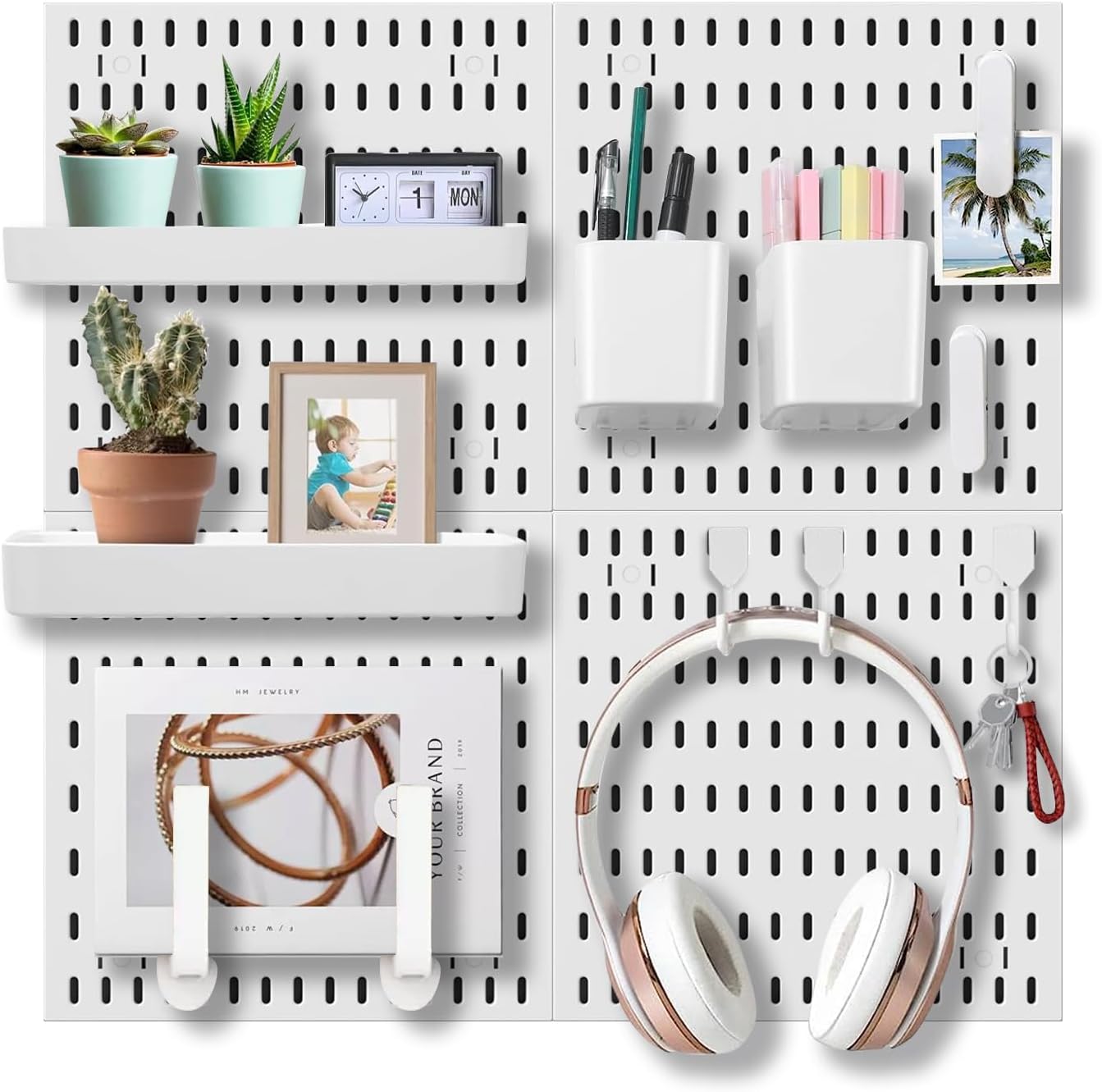 Modular Pegboard Kit with Accessories - Wall Organizer Solution