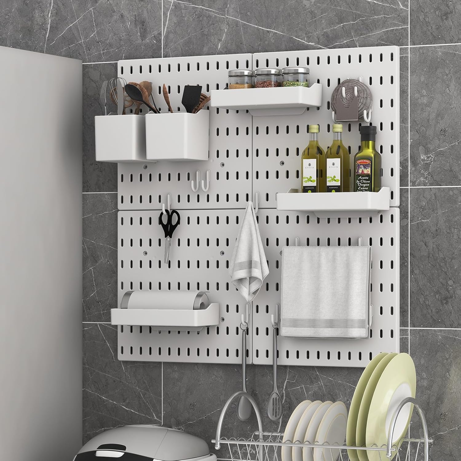 Modular Pegboard Kit with Accessories - Wall Organizer Solution