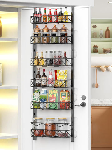 6 Tier Adjustable Baskets Over Door Pantry Organiser For Home Kitchen