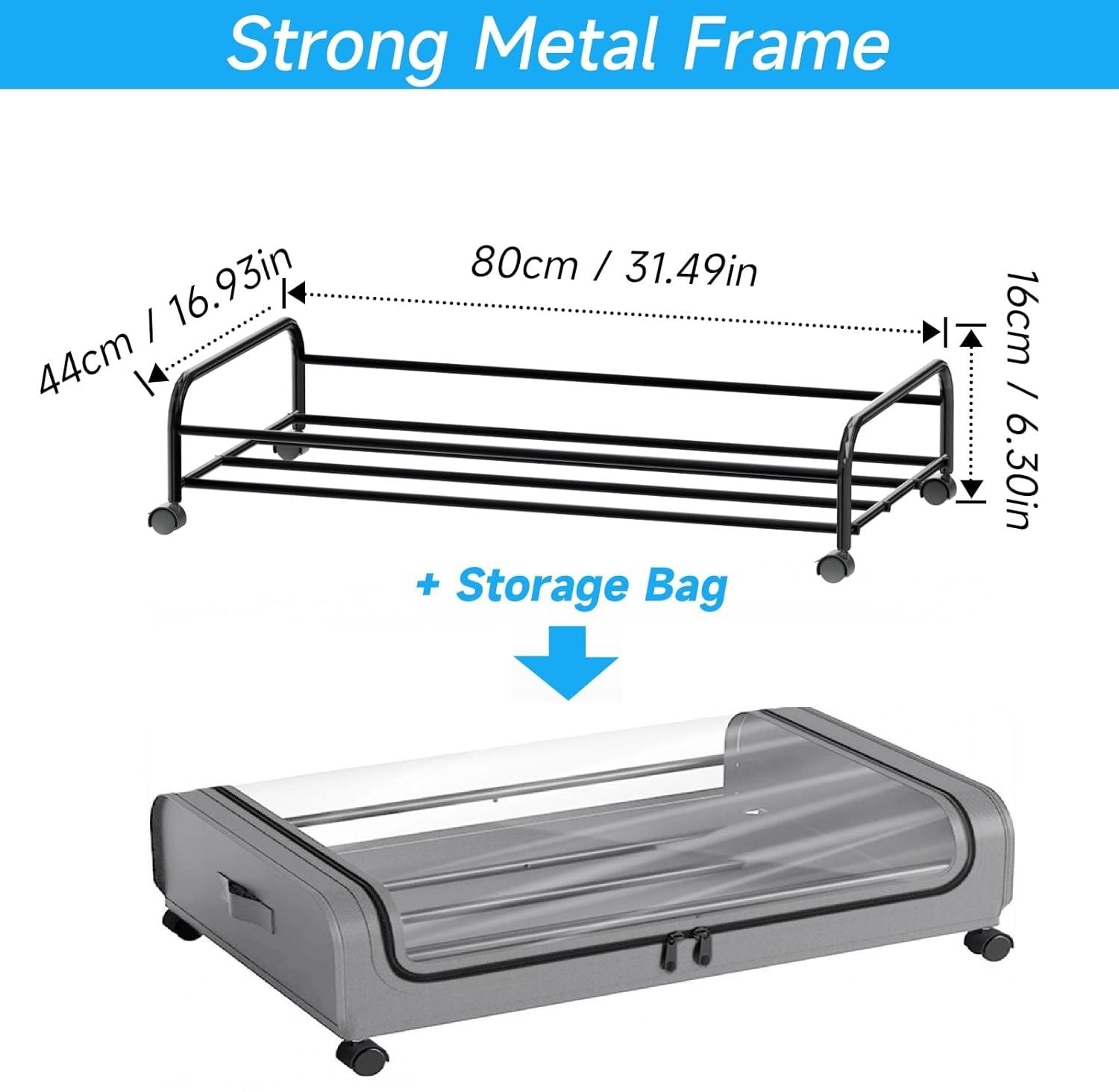 XXL Rolling Under-Bed Storage Container - 50L