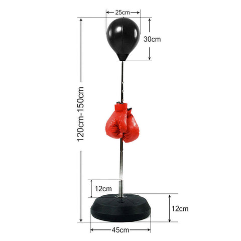 Free-Standing Boxing Set: Pu Punching Ball & Boxing Gloves