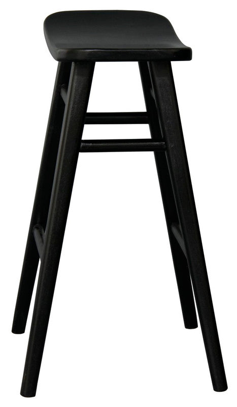 Oval Solid Timber Counter Stool (Black)