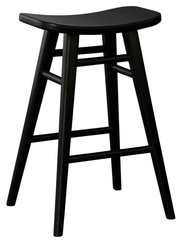 Oval Solid Timber Counter Stool (Black)