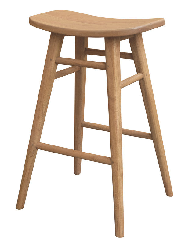 Oval Solid Timber Counter Stool (Black)