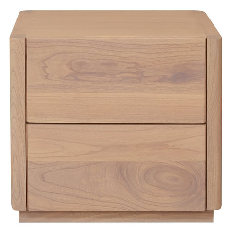 2-Drawer Bedside Table Natural Sleek and Functional Storage